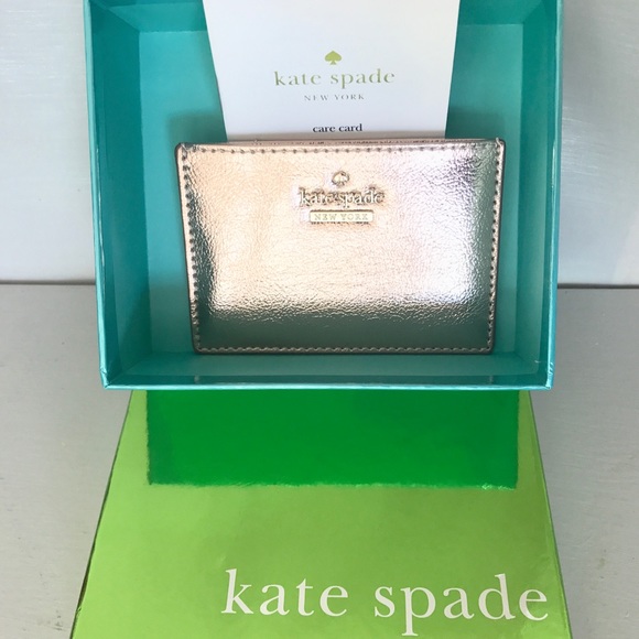 Kate ♠️ rose gold leather card case wallet - Picture 5 of 6